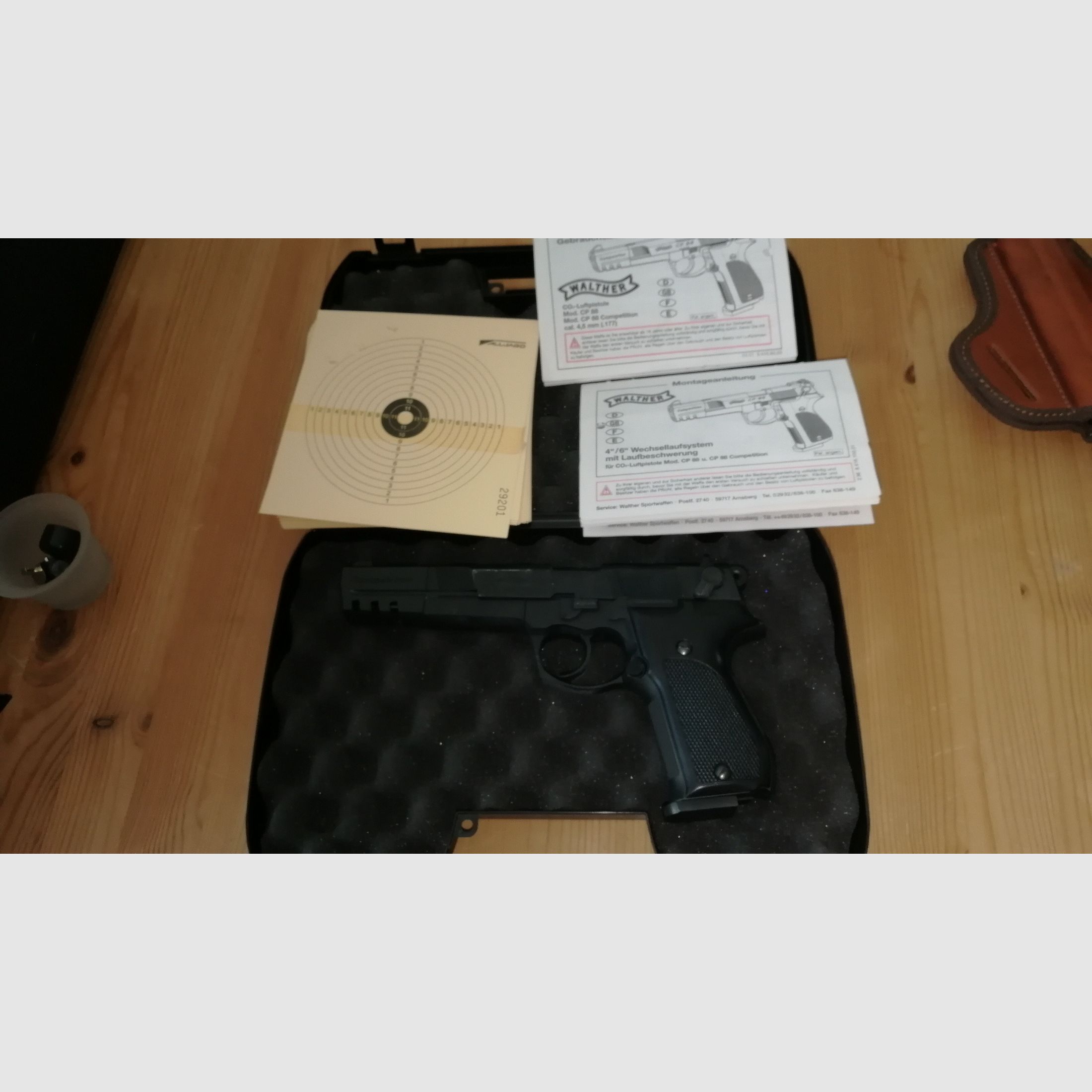 Walther CP 88 "Sniper edition" vernickelte Luftpistole mit viel Zubehör