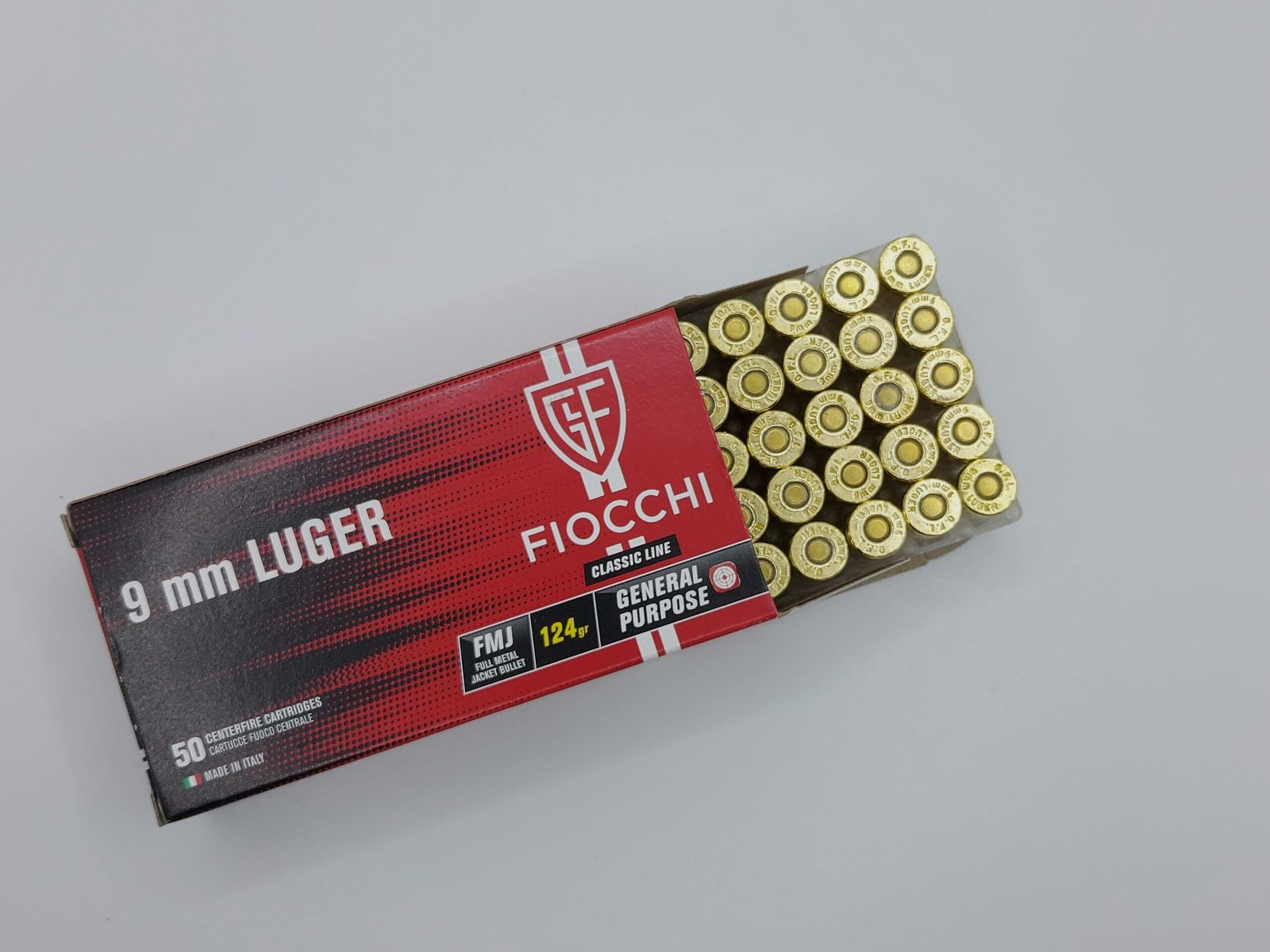 Fiocchi 9mm Pistolenpatrone 124gr FMJ, Bild 2 von 3
