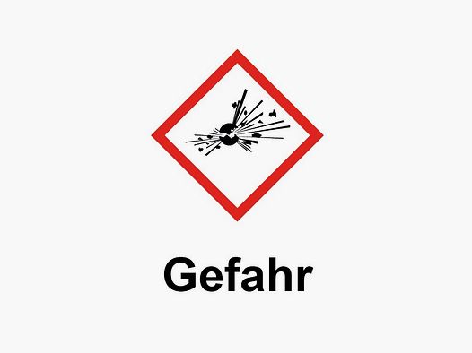 GHS01 Gefahrenzeichen/Explosionszeichen für Pulverschrank