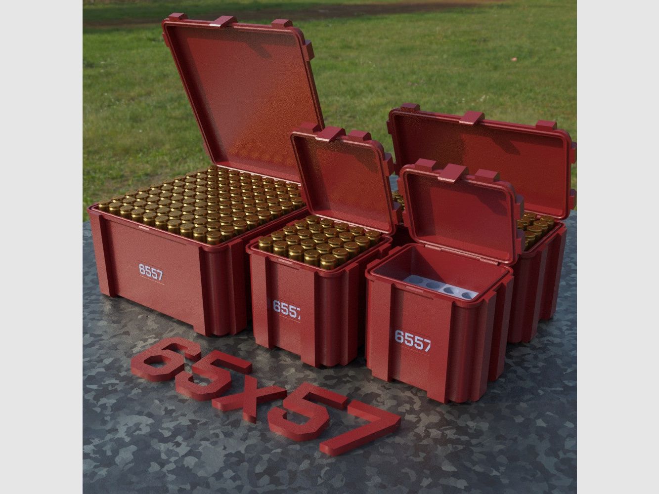 Filamelt Munitionsbox / 6.5x57 / ‘Klappdeckel’ / Patronenbox, Ammo Box