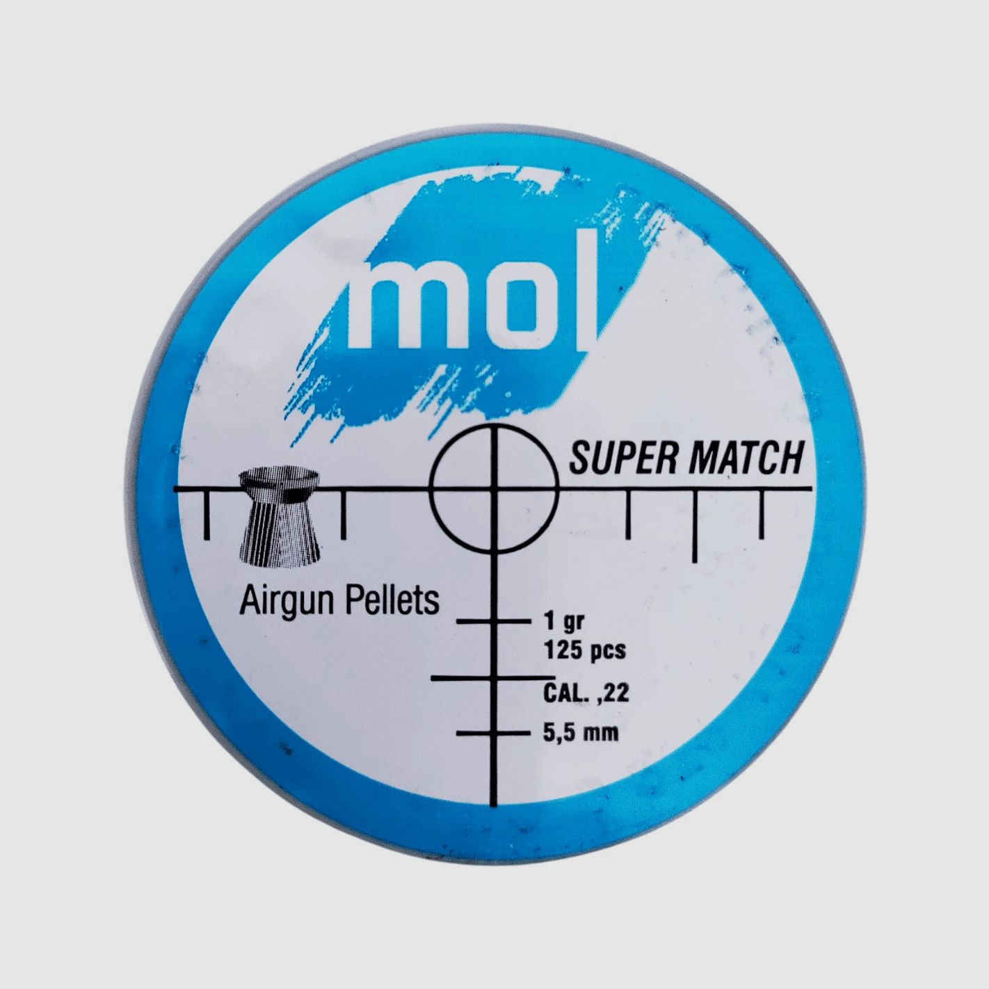Pallini cal. 5,50 MOL Super Match rigati testa piatta 1,00 g 125 pz