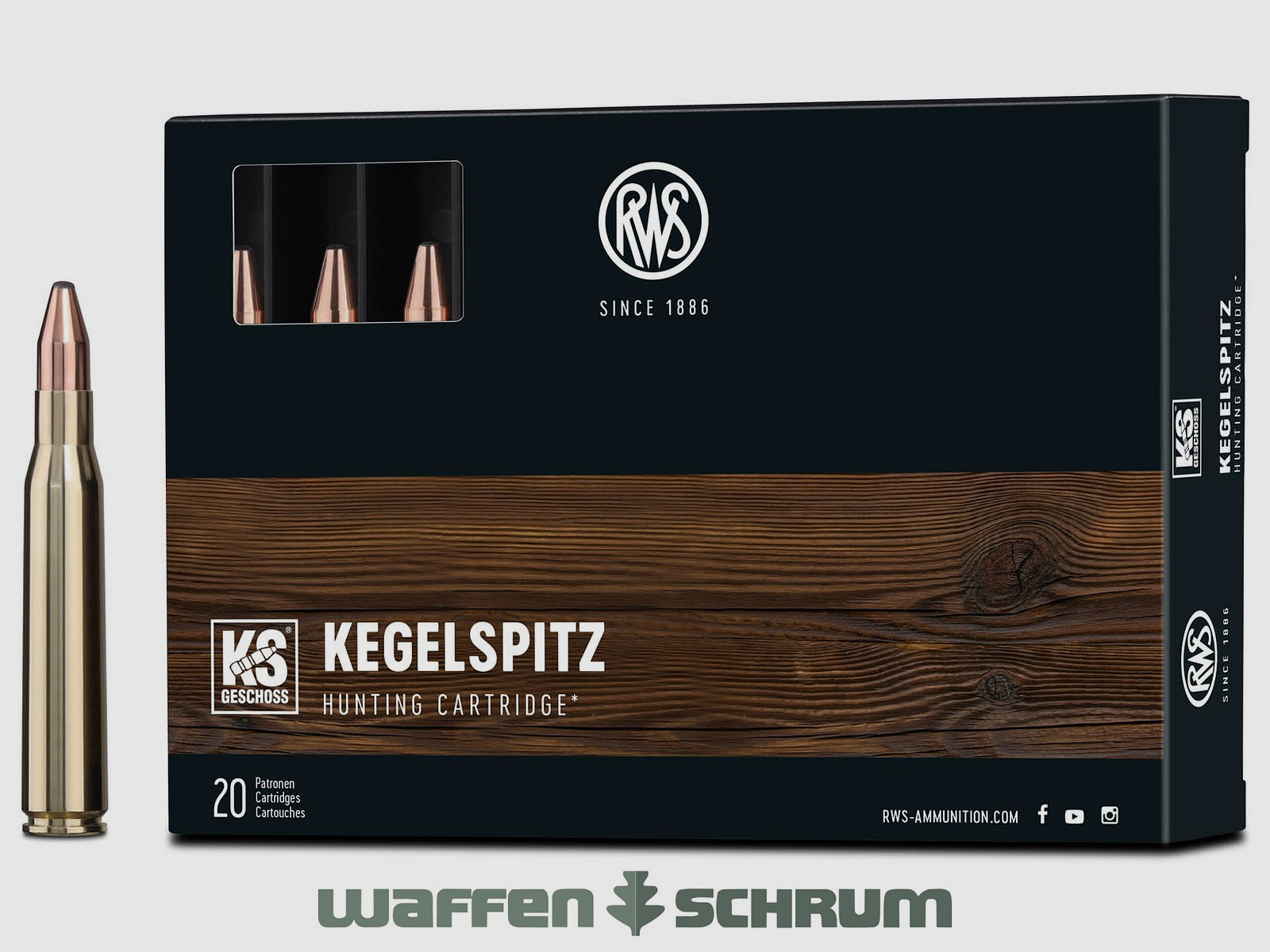 RWS pointed bullet 11.7g - 180gr 8x68S