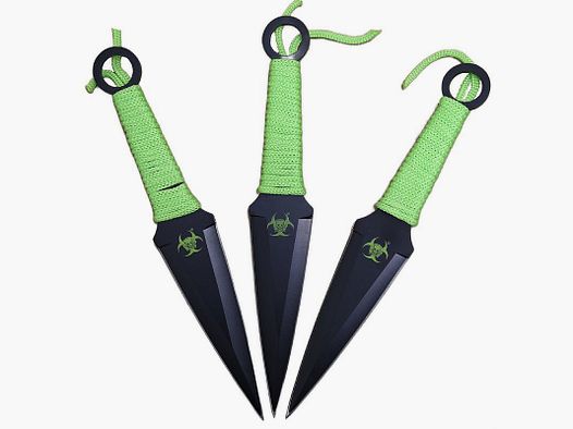 Set di coltelli da lancio Kunai 3 pezzi con fodero in nylon