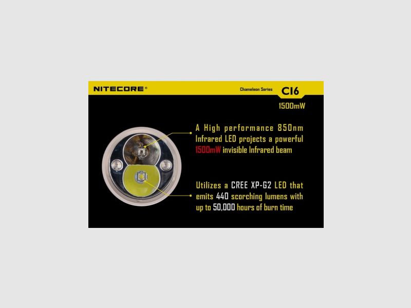Nitecore CI6 Chameleon Flashlight with Infrared 440 Lumens, image 13 of 33