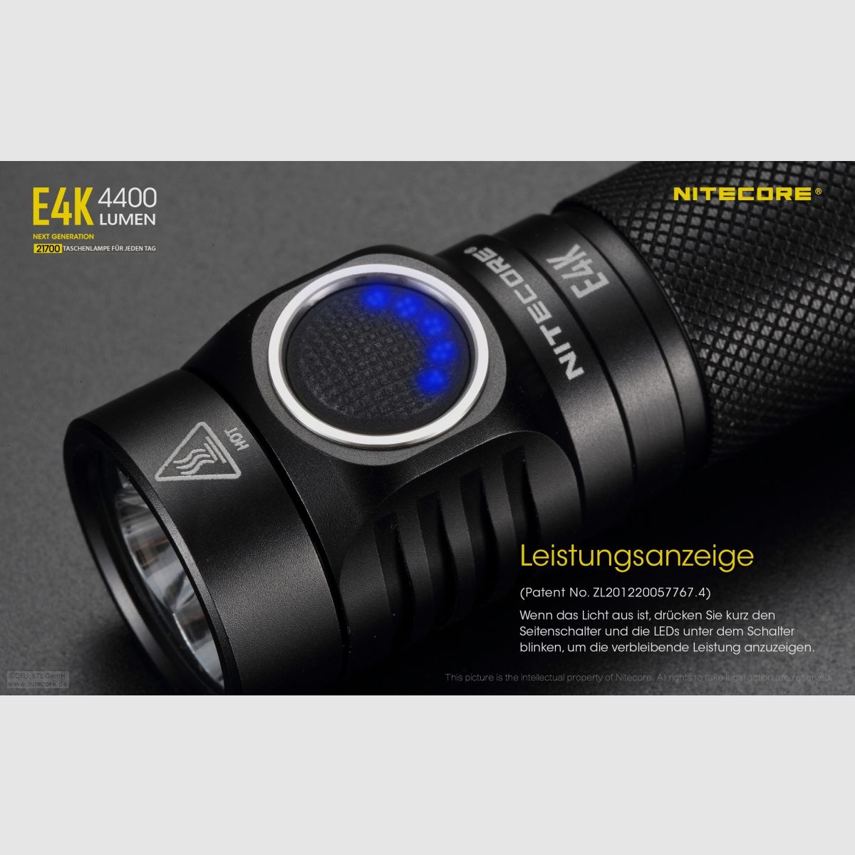 Nitecore E4K flashlight E4K 4400 lumens