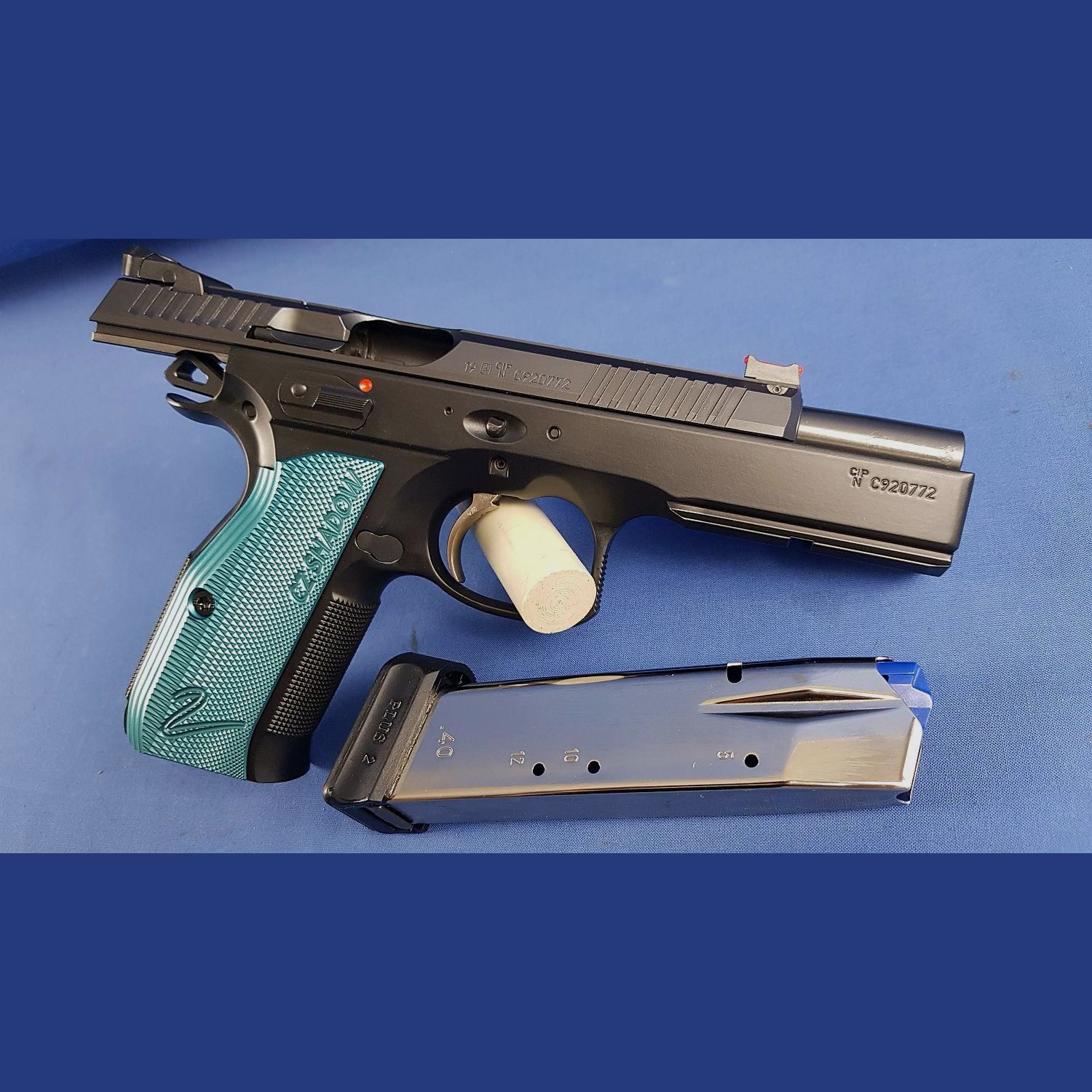 CZ75 Shadow 2 BP Blue, Kal. 9x19mm, afbeelding 2 van 4