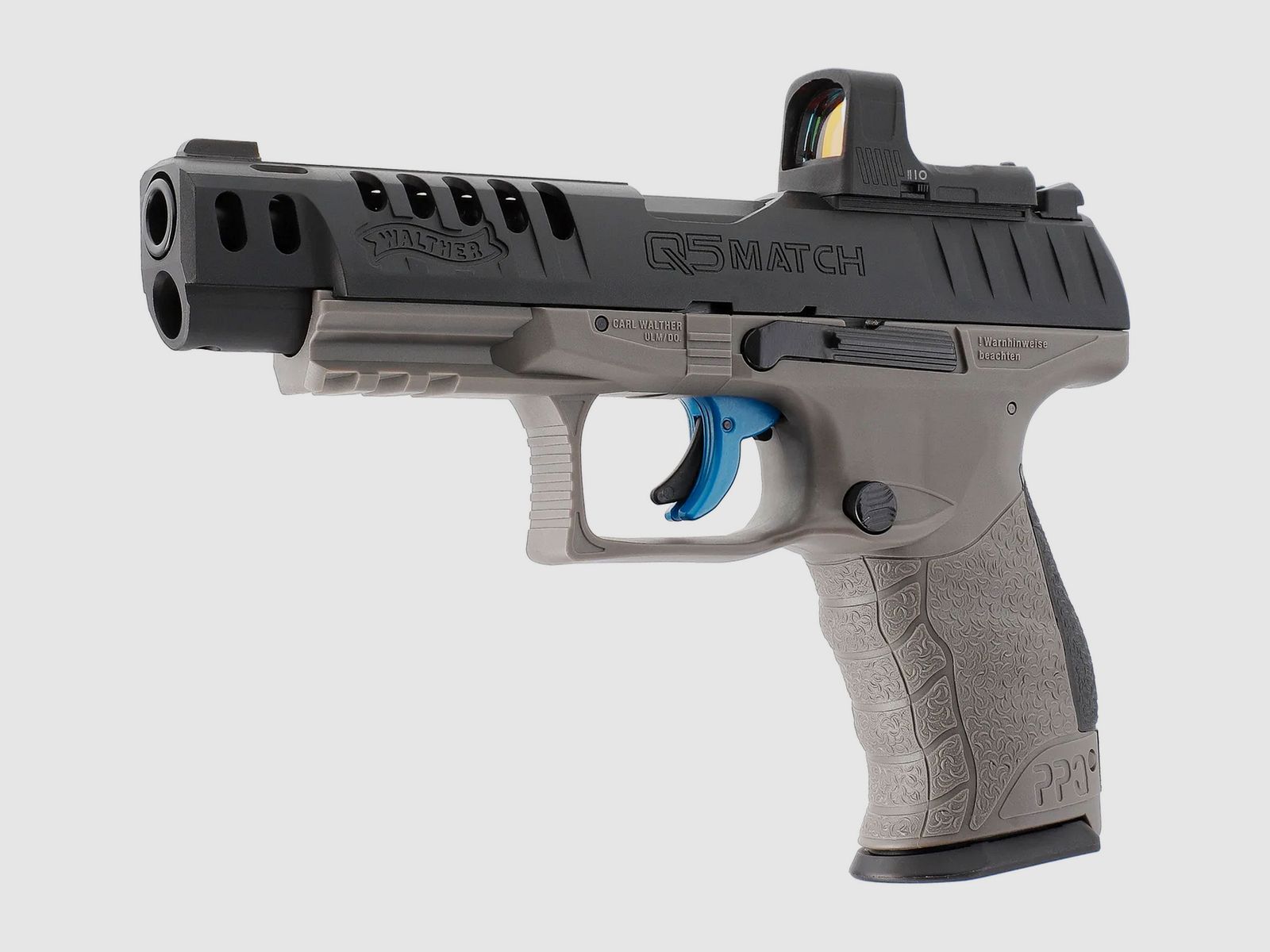 Walther PPQ M2 Q5 Match Combo CO2 Luftpistole 4,5mm Diabolo Blowback Metallschlitten Schwarz/Grau + RedDot - NEU