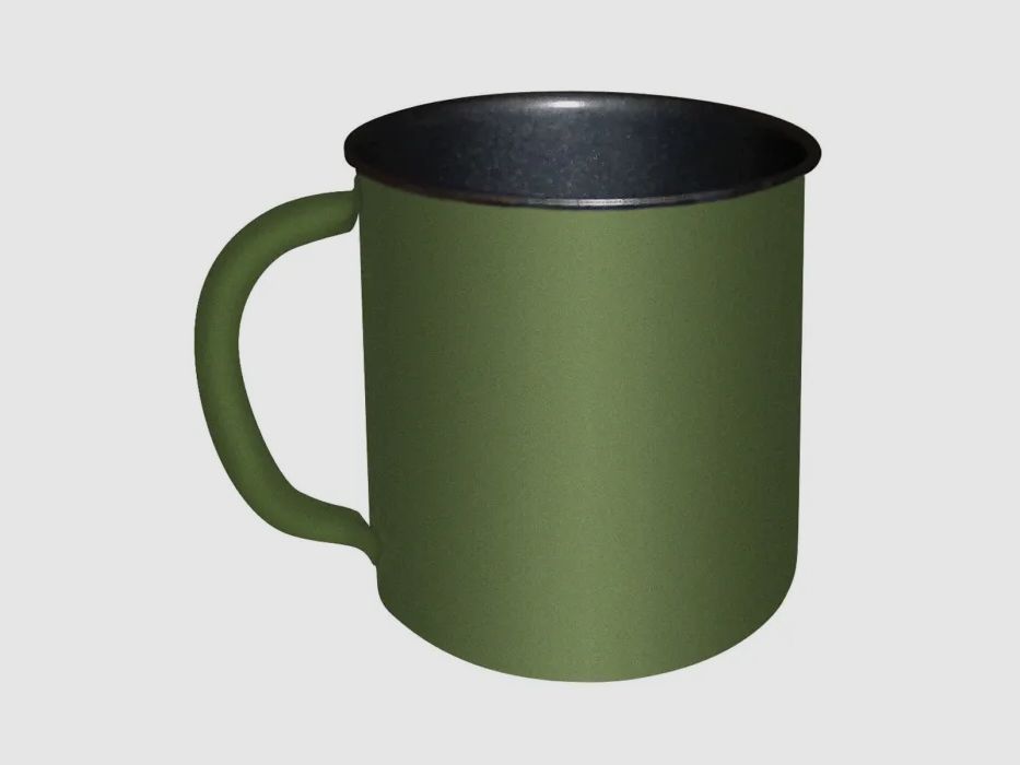 Feldbecher / Feldtasse 300 ml aus Metall mit Teflonbeschichtung - Oliv