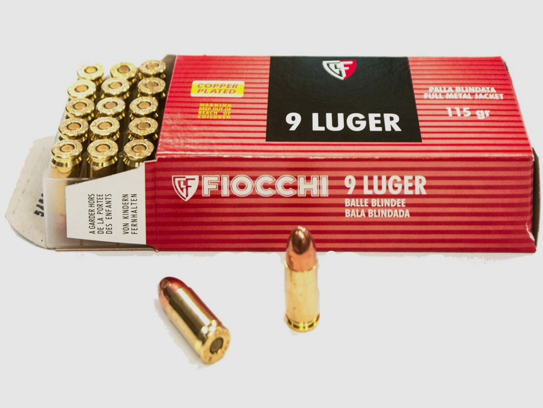FIOCCHI Munition – 9mm Para. – 115 grains – Vollmantel