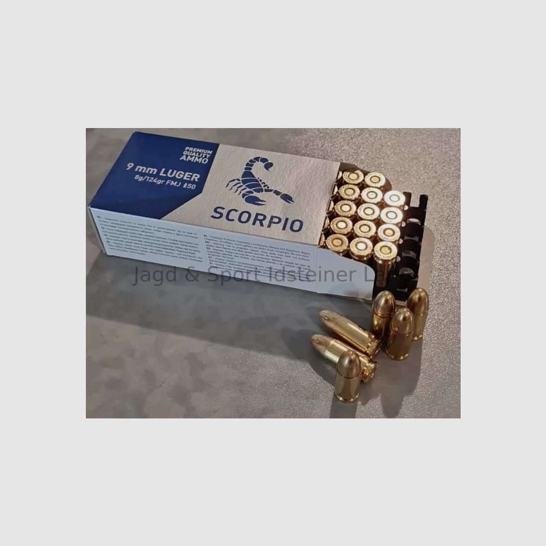 STV Scorpio. FMJ, 124grs, 50 cartridges per pack