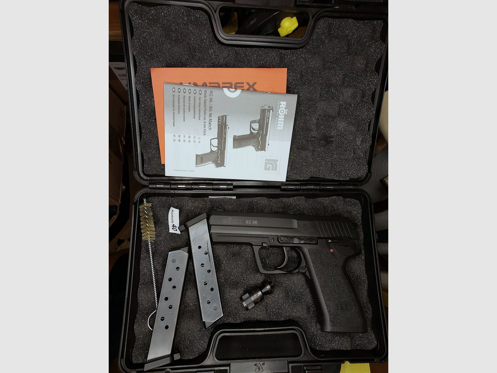Röhm RG96 Schreckschuss Pistole brüniert (PTB 699) RG 96 neuwertig - 2 Magazine