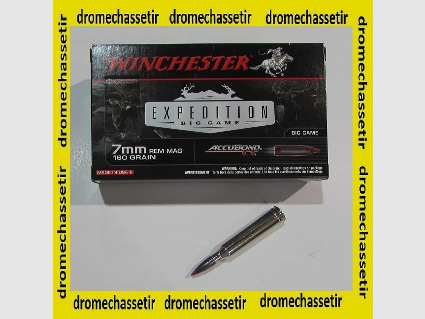 1 Schachtel mit 20 Patronen 7mm Remington Magnum, Winchester Accubond 160 Grain