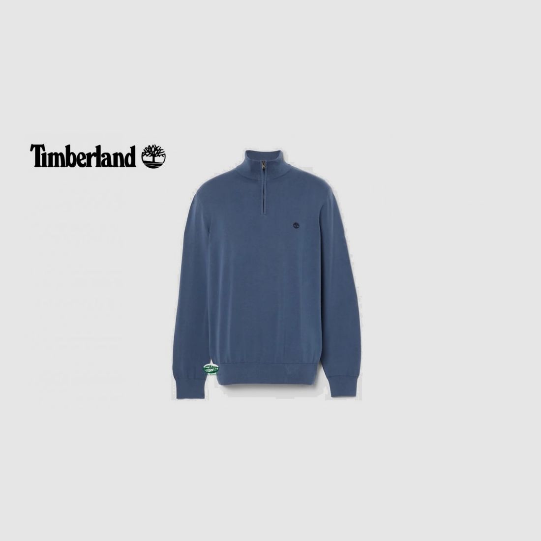 TIMBERLAND Heren Trui Met Halve Rits Donker Denim