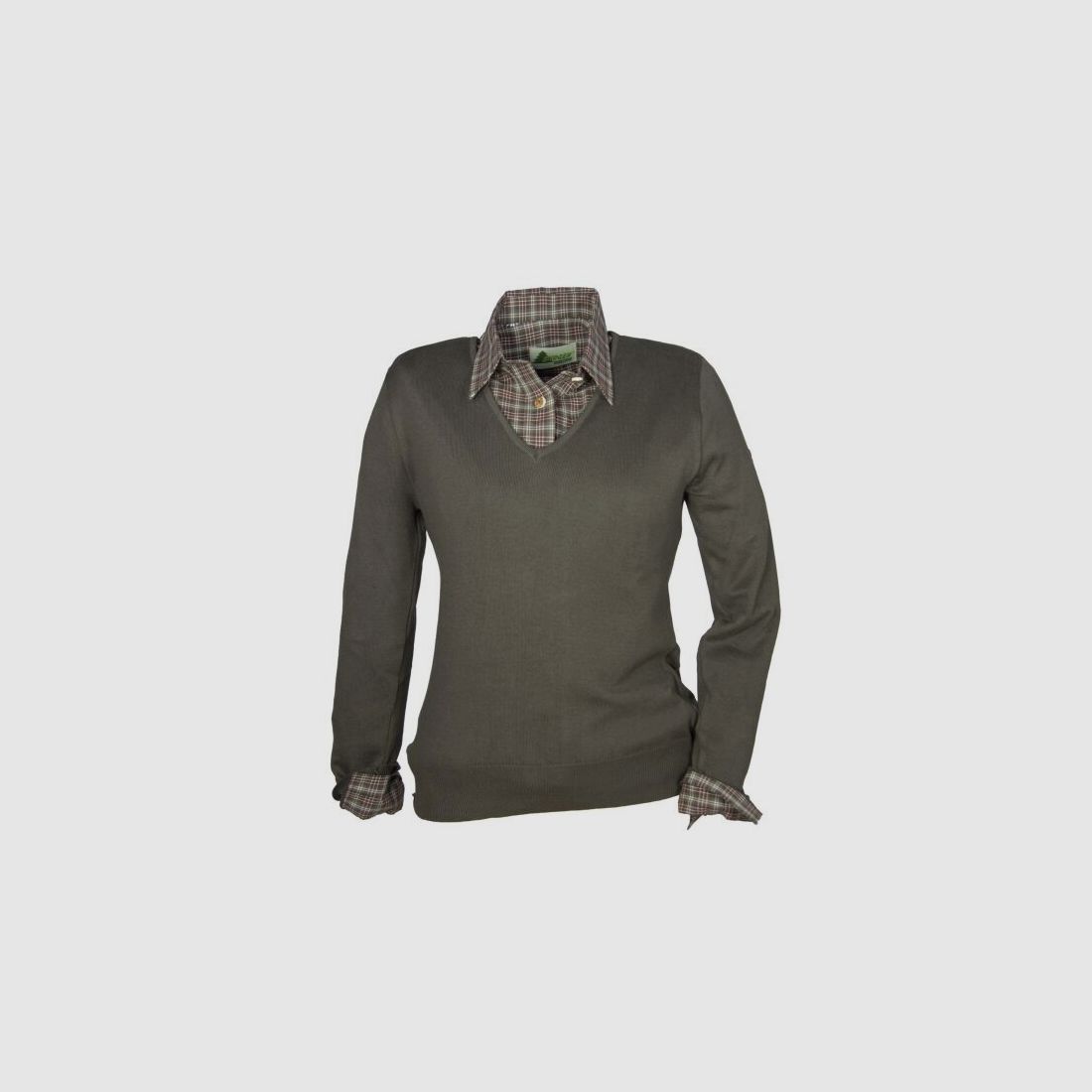 Hubertus Ladies V-Pullover dunkeloliv