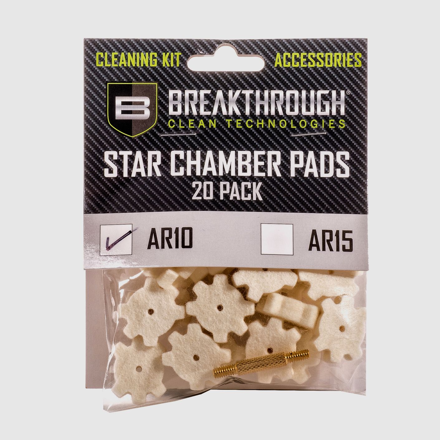 BREAKTHROUGH® AR-10 Star Chamber Pad with 8-32 thread adapter 20 pcs