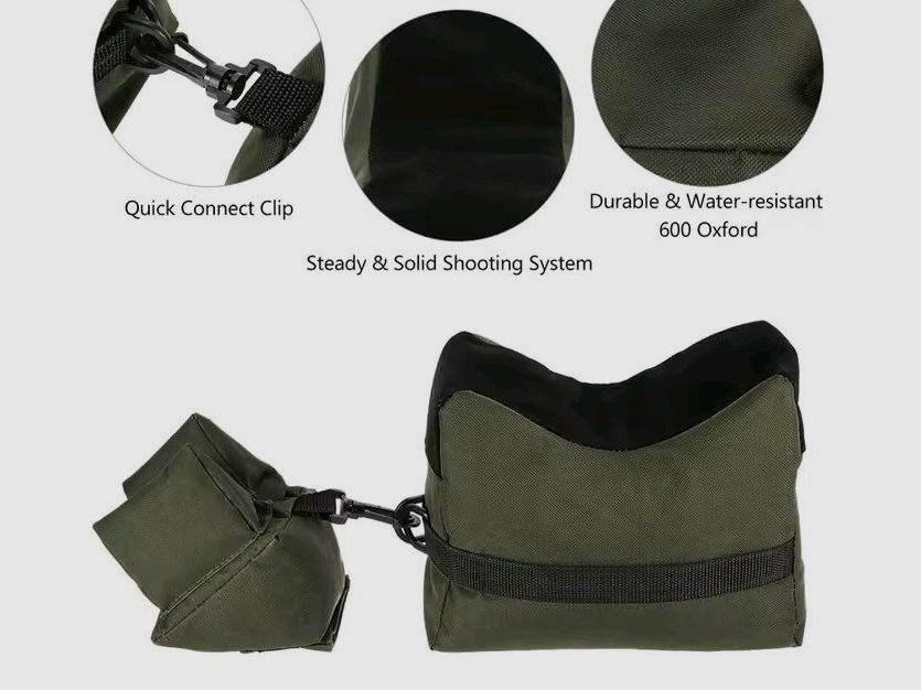 Weapon Sandbag Rest Sniper Bag Support Rifle green Sand Bag Set 2 pieces new unused