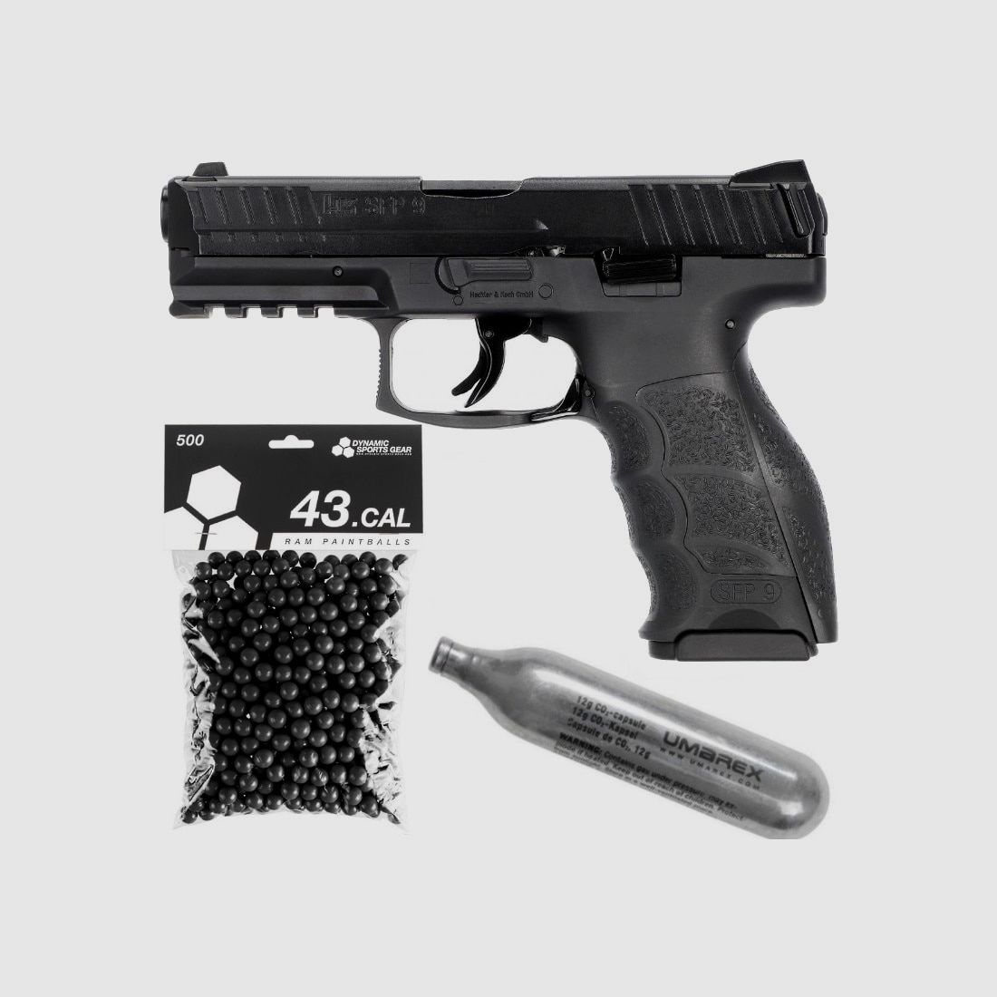 Heckler & Koch SFP9 T4E Pistole Players Pack / Paintball Komplettpaket