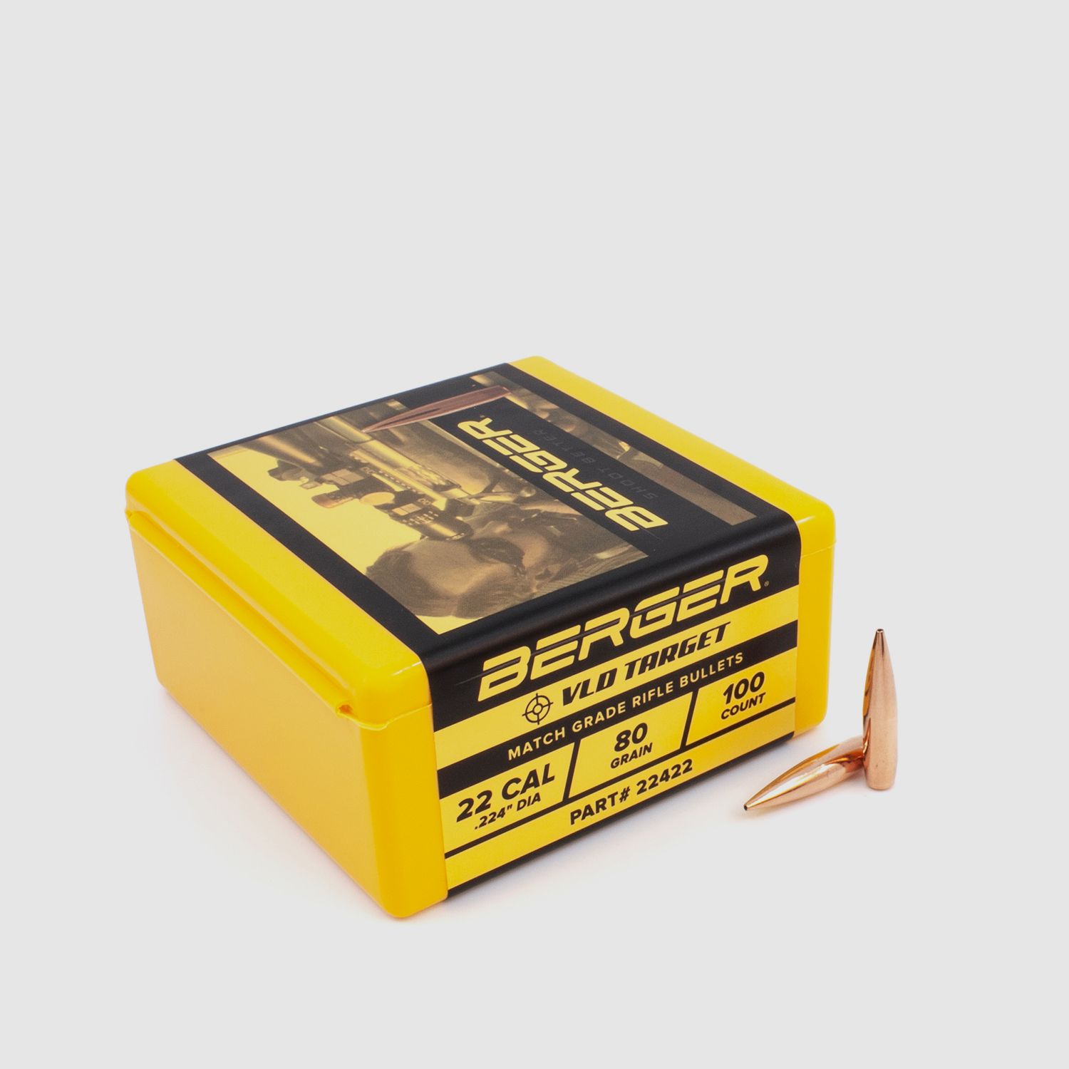 Berger Bullet .22 VLD Target 80GR 1000 Pieces