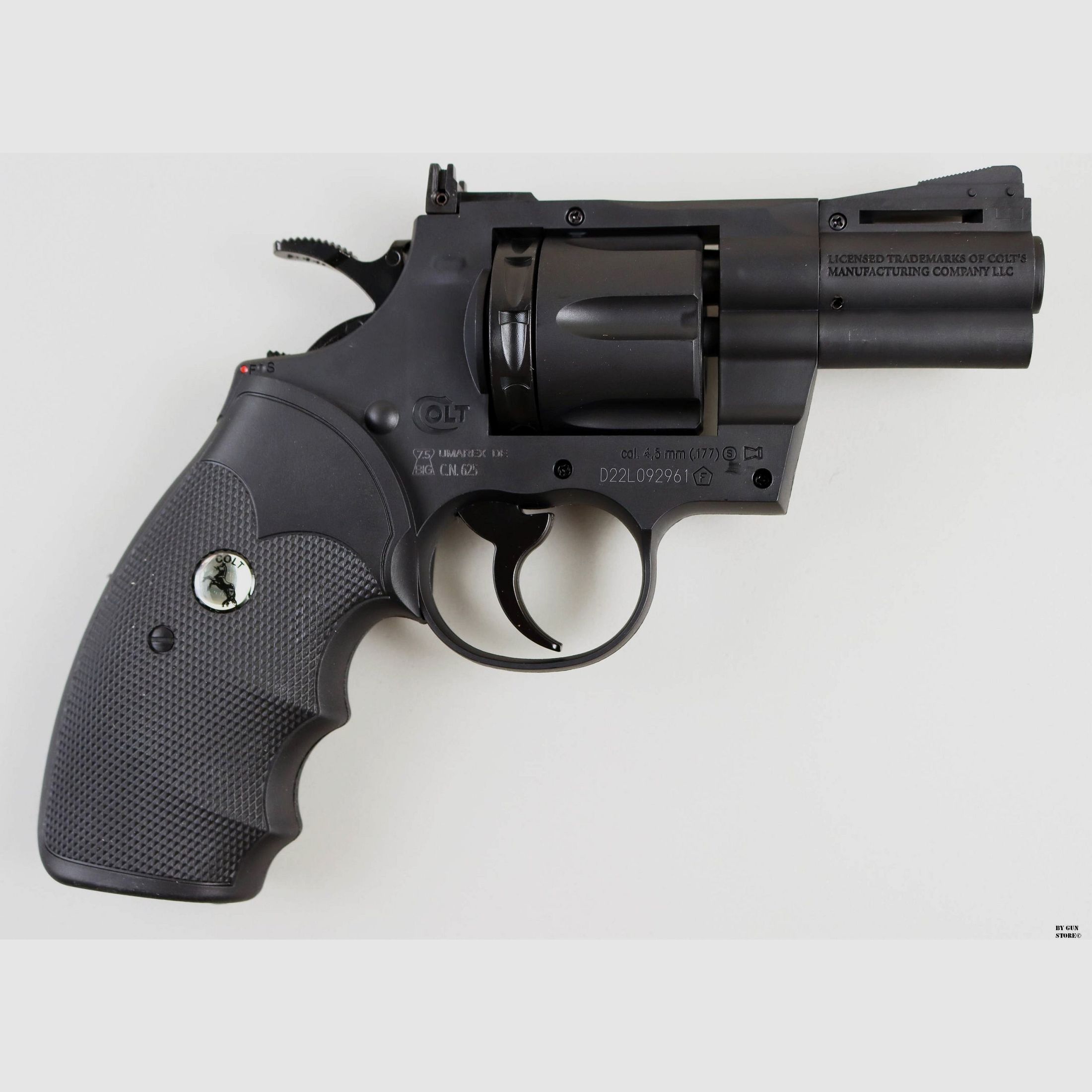 Umarex REVOLVER COLT PYTHON 2,5″ NERO GAS CO2 4,5MM ARIA COMPRESSA, immagine 2 di 4