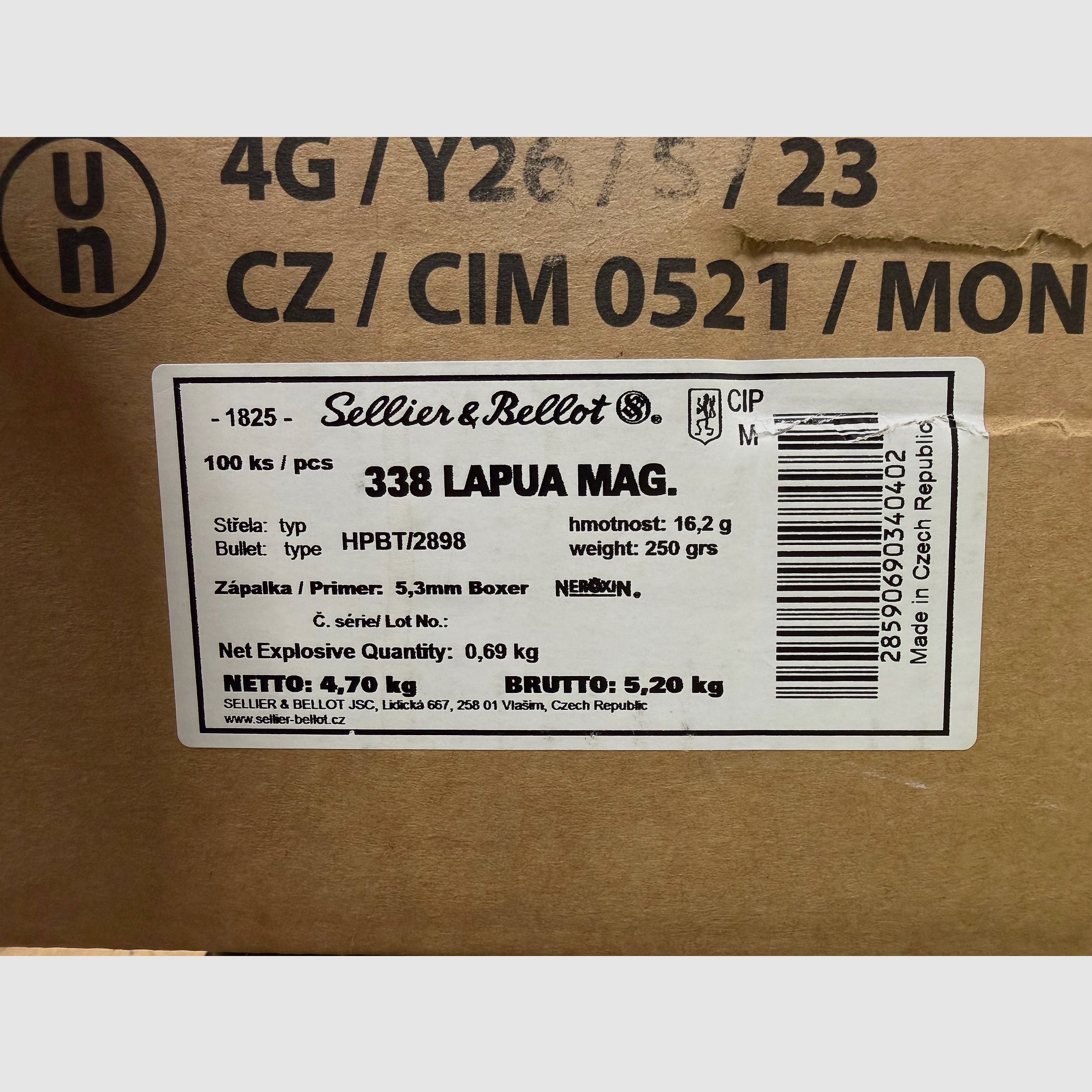 S&B Patronenhülsen, .338 LapMag, max. 133 Stk.