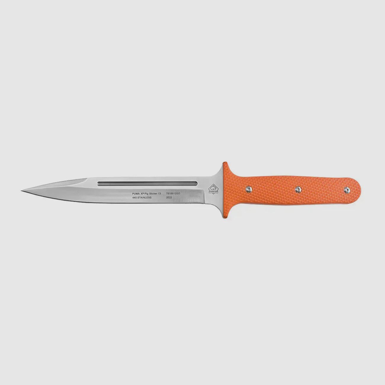 PUMA XP varkenssticker 13, afvangmes, oranje G10 met visleer, Kydex schede, afbeelding 5 van 6