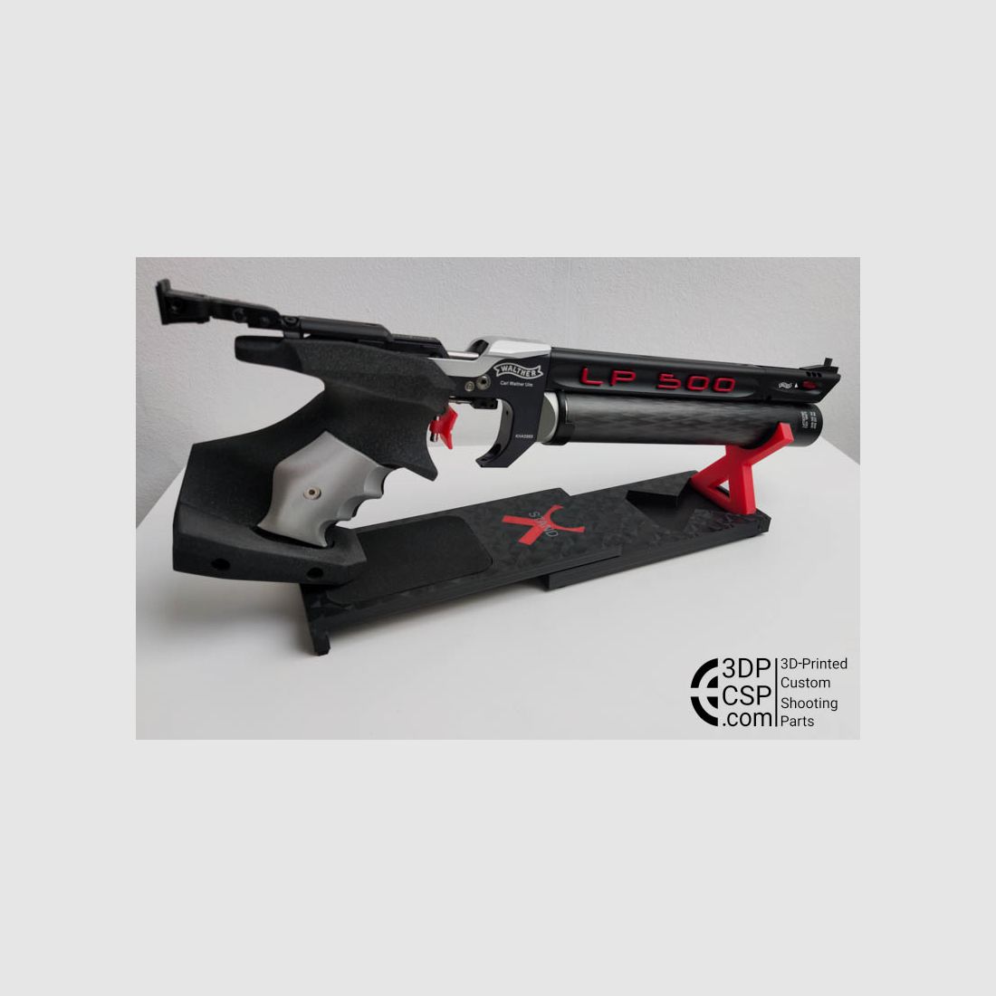 X-Stand Polygon - Universeller Luftpistolenhalter, Steyr, Walther, FWB, LP10, EVO, LP400, LP500, P8X