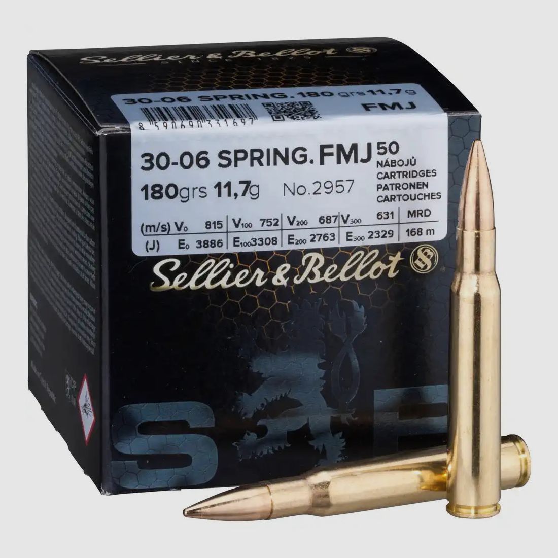 S&B Büchsenpatrone Kal. .30-06 Vollmantel 11,7g/180grs.