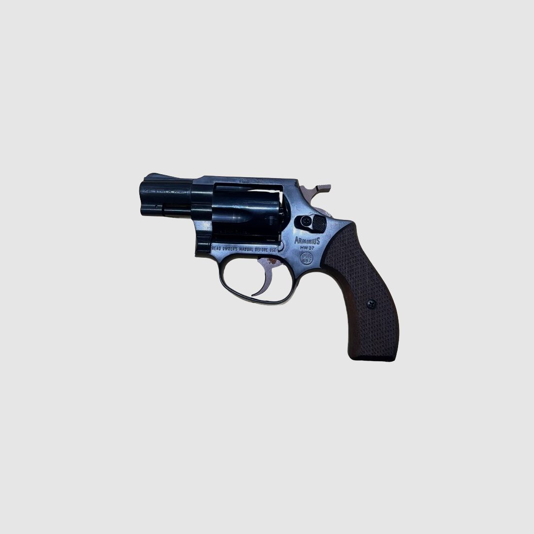 WEIHRAUCH HW 37 -. SCHRECKSCHUSSREVOLVER - SCHWARZ - HOLZGRIFF - 9MM R.K.