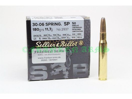 Sellier&Bellot	 .30-06 Spr. SP 180gr. 11,7g 50 Stück Staffelpreis