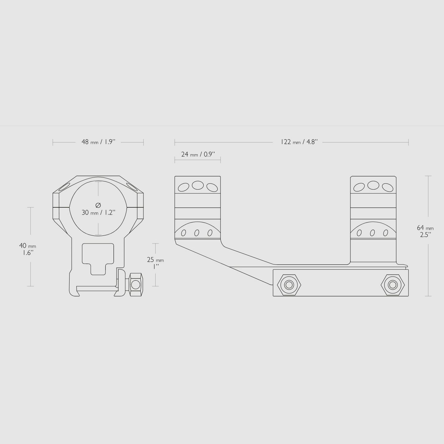 Hawke 24135 Tactical Ring Mount 30MM Weaver High 1 Piece