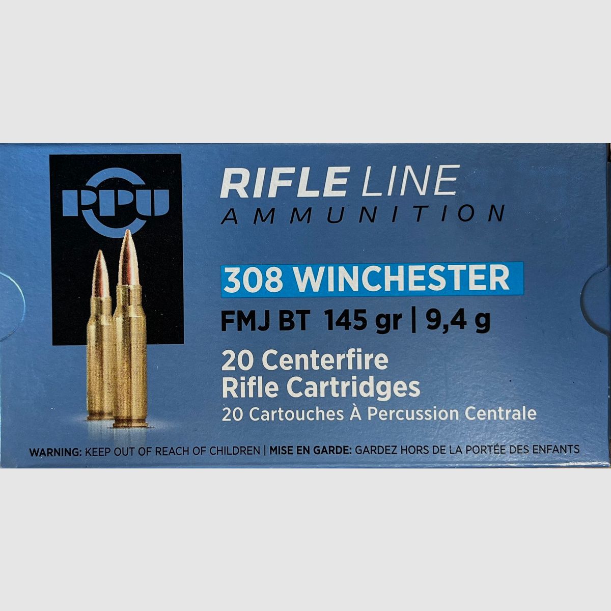 PPU .308Win FMJ BT 145grs - 20 schoten