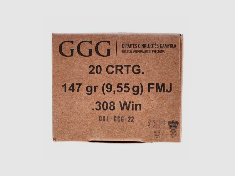 .308 Winchester FMJ 147grs./9,55g (20 Schuss)