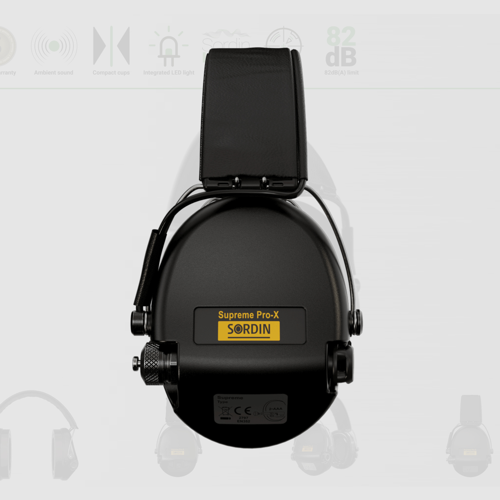 Sordin 75302-X-13-S Elektronischer Gehörschutz Supreme Schwarz Pro X LED Headband
