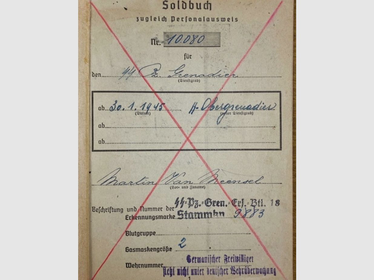 Soldbuch SS Legion Flandern aus Wk2