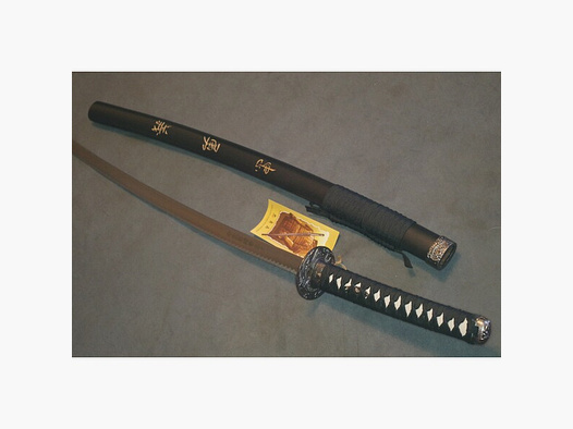 Last Samurai Katana mit Symbolen auf Klinge und Holzscheide Version 2