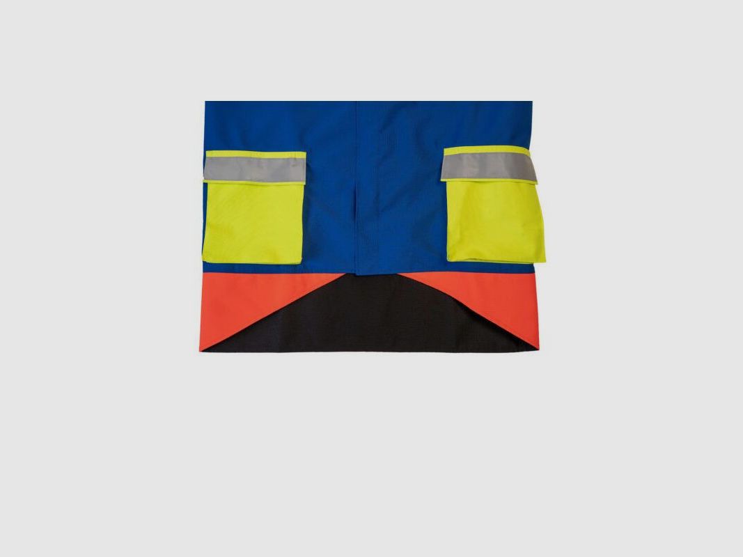 Kruedener Hundeführer-/ Durchgehjacke warnrot/blau/gelb