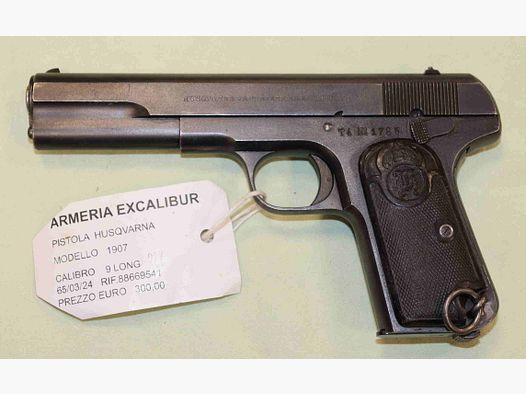 Husqvarna Model 1907 Pistol Caliber 9 Long