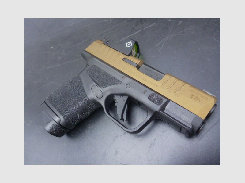 Pistole SPRINGFIELD HELLCAT OSP 9mm 3” BURNT BRONZE + Rotpunktvisier Mini shot Sightmark, Bild 1 von 6