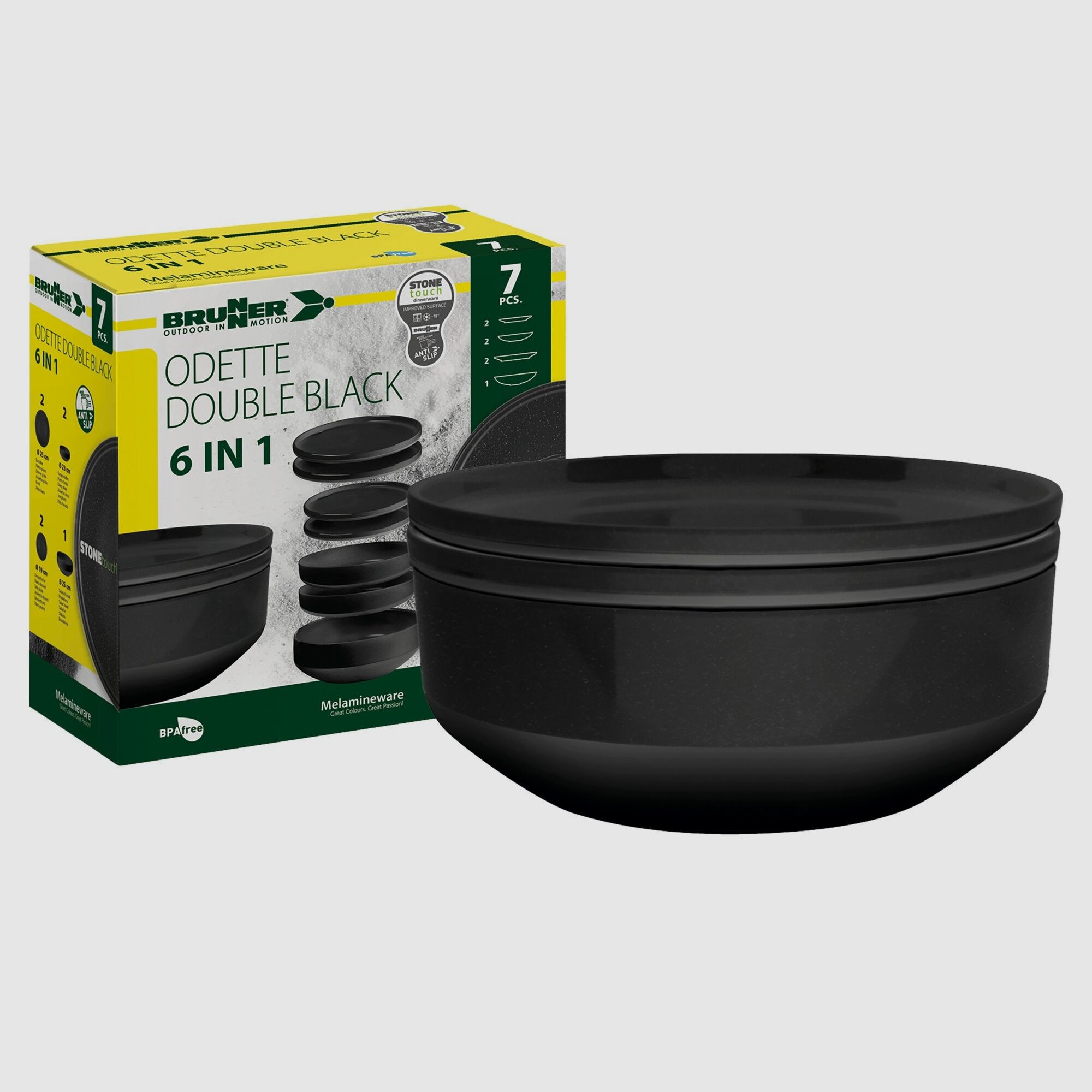 Set da pranzo 6-in-1 Odette, nero, immagine 2 di 12