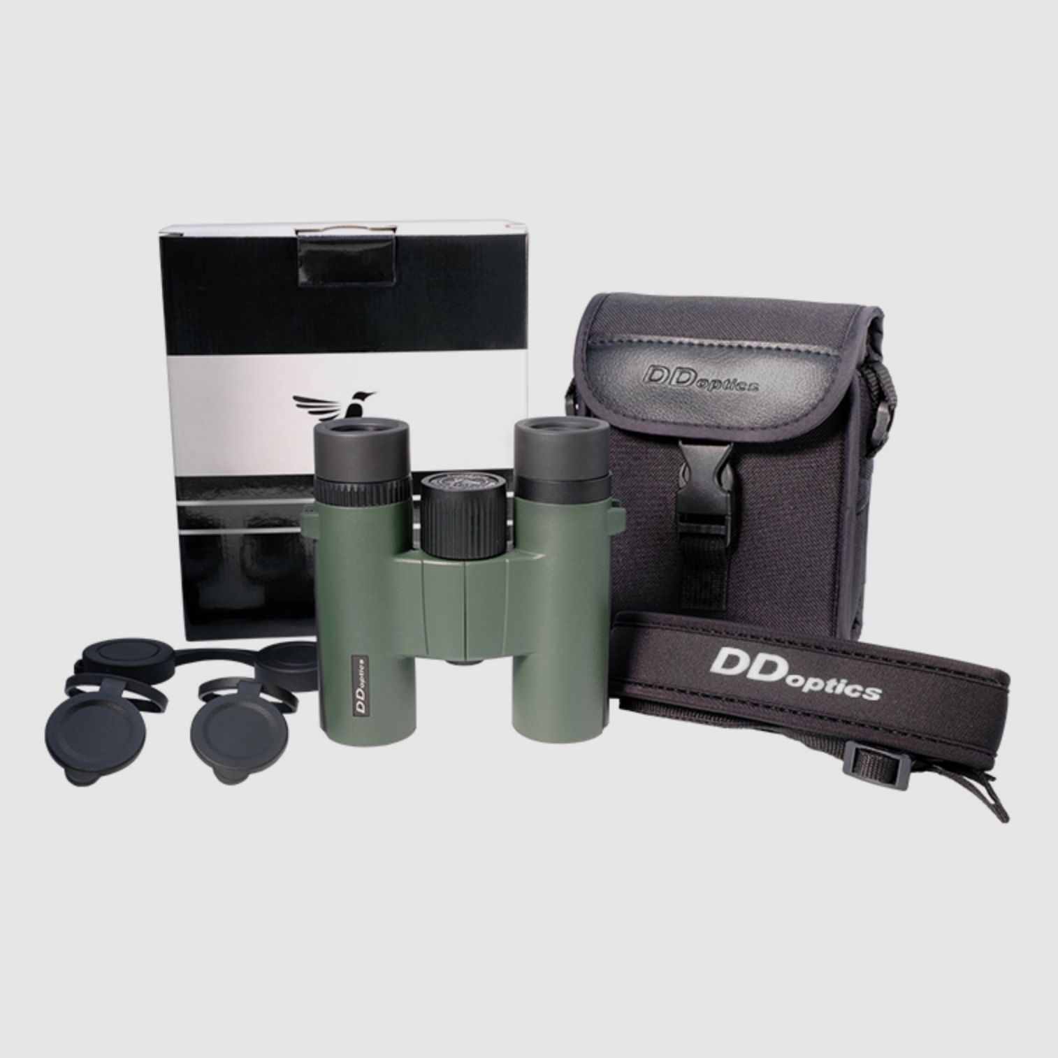 DDoptics 440120036 binocular Kolibri 10x25 Gen3 green with case and carrying strap
