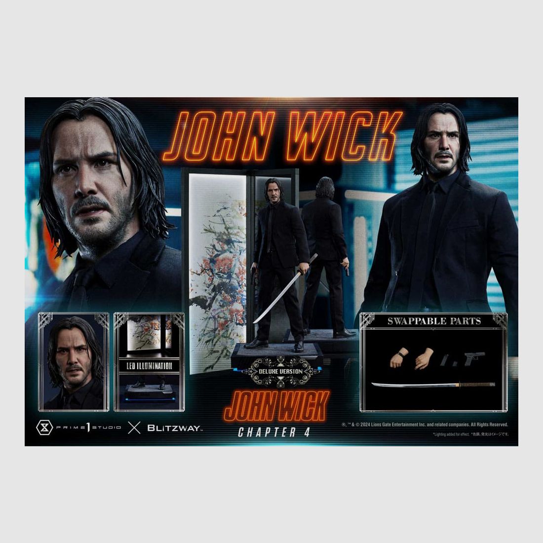 John Wick Chapter 4 Ultimate Premium Masterline Series Statue 1/4 John Wick Deluxe Bonus Version 54 cm | 43383