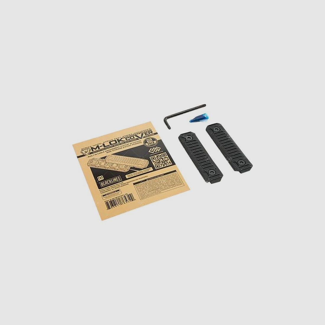 STRIKE INDUSTRIES-Couvertures pour rail M-LOK AR-15 pour gestion des câbles, longues, noires, paquet de 2, image 1 sur 3