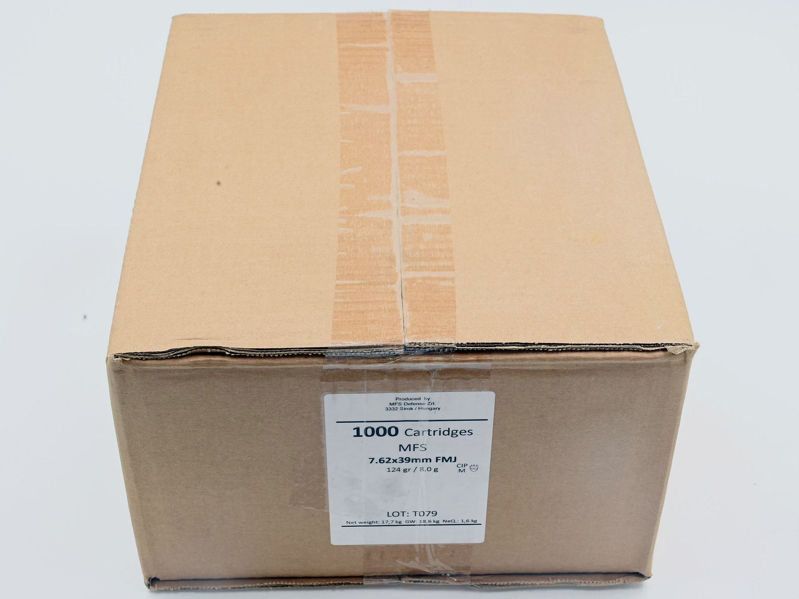 MFS 7.62×39, FMJ 124gr, in Messinghülsen, 1’000 Stk.