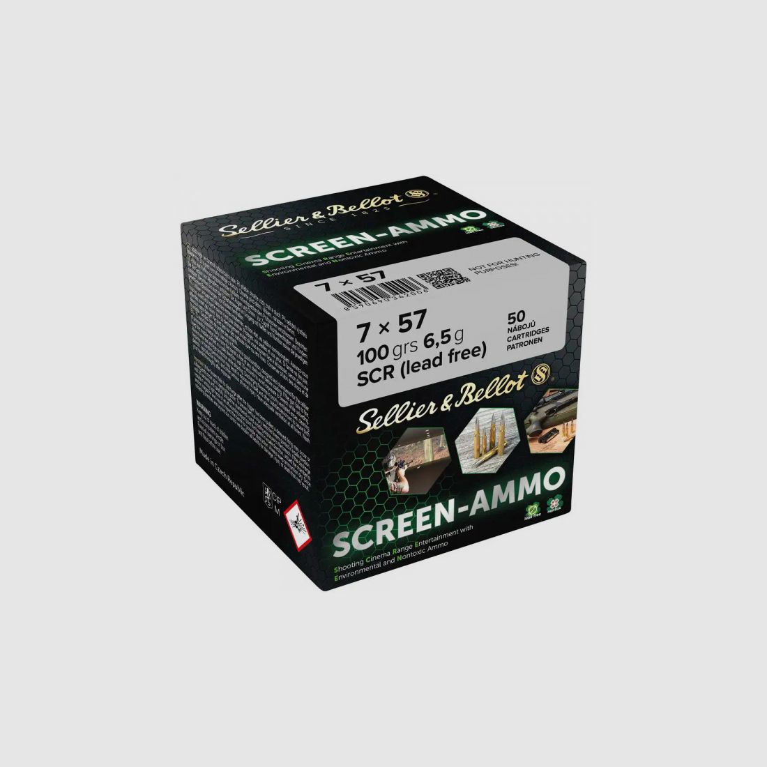 SELLIER & BELLOT SCREEN-AMMO 7x57 SCR 100GRS. / 6,5 G - 50 0STÜCK