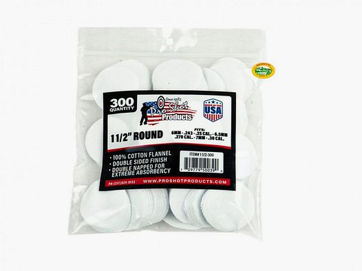 PRO-SHOT runde Putzstöcke Kal.30 - 1´´/1/2 Packung 300 St.