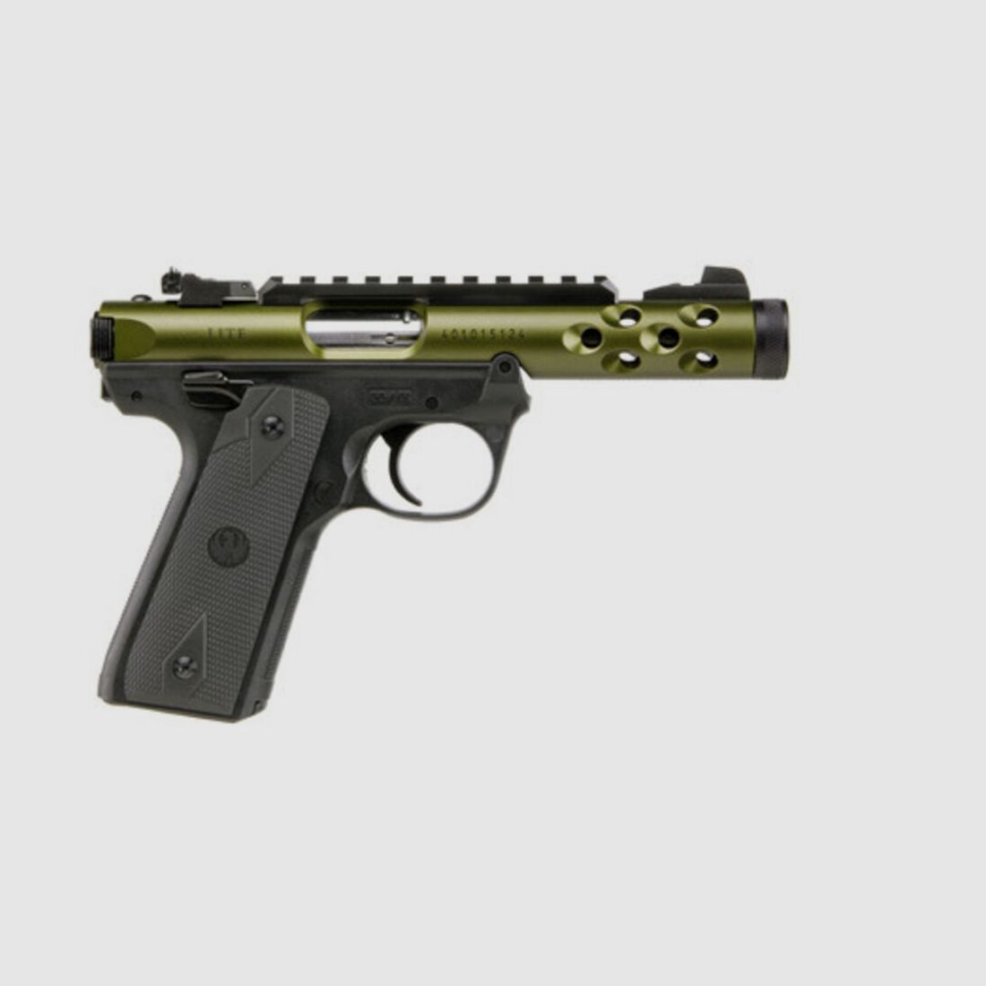 Ruger MARK IV 22/45 LITE .22 LR 4.4"/11.18CM OD GREEN ANODIZED 1/2"-28