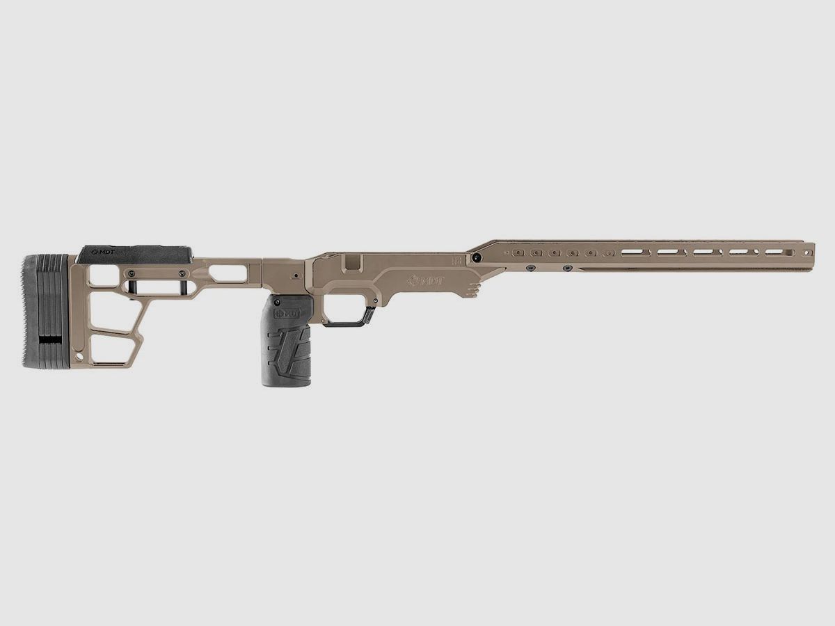 MDT Chassis – LSS Gen3 System – Tikka T3X – LA – RH – Competitor – FDE, image 1 of 3