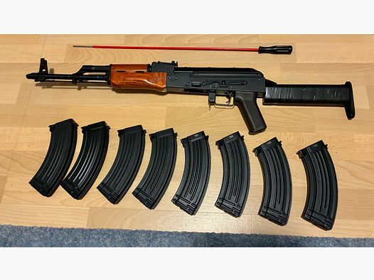 BEGADI AKM GEN-5 SPORT S-AEG Airsoft Softair + 8 cargadores / 11V baterías, cargador, BBs