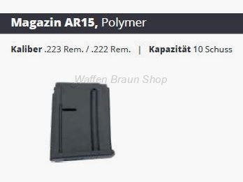 Schmeisser AR15 10 Schuß Magazin Kunststoff .223 Rem