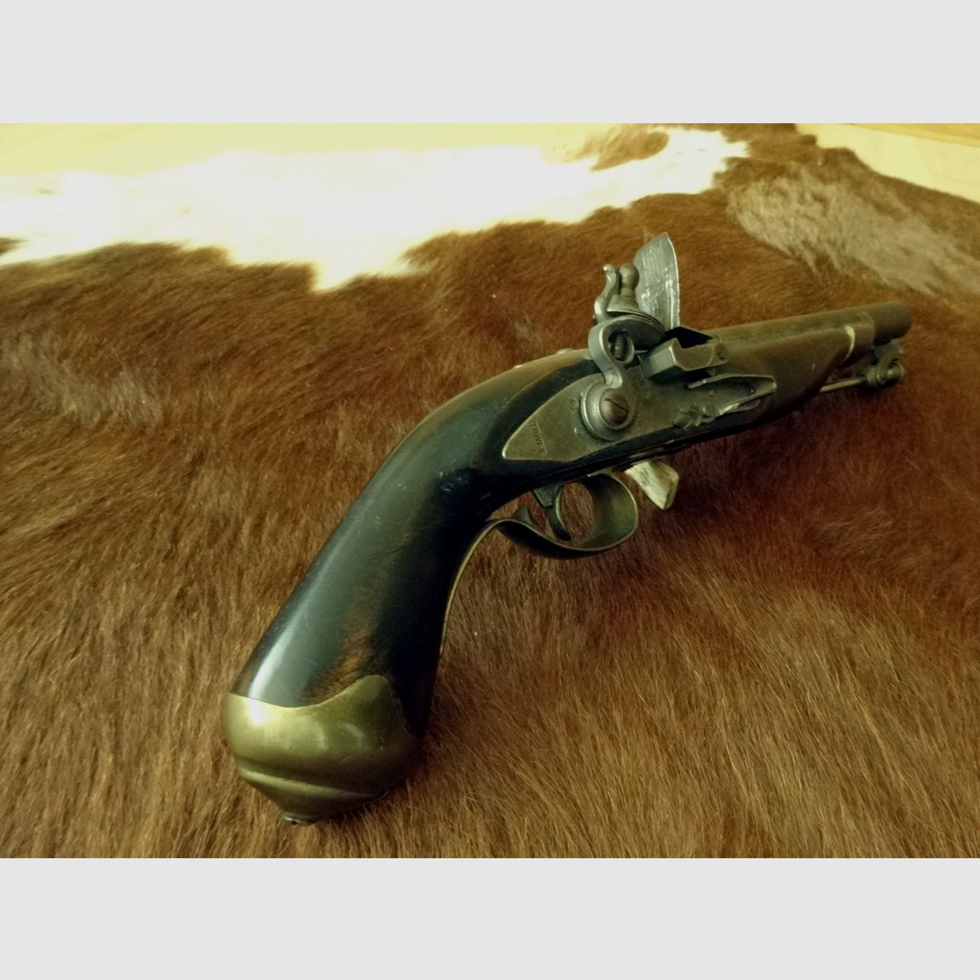 Antique flintlock pistol caliber .50